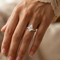 1.0CT~3.0CT Kite Cut Lab grown Diamond Luxury Pave Engagement Ring