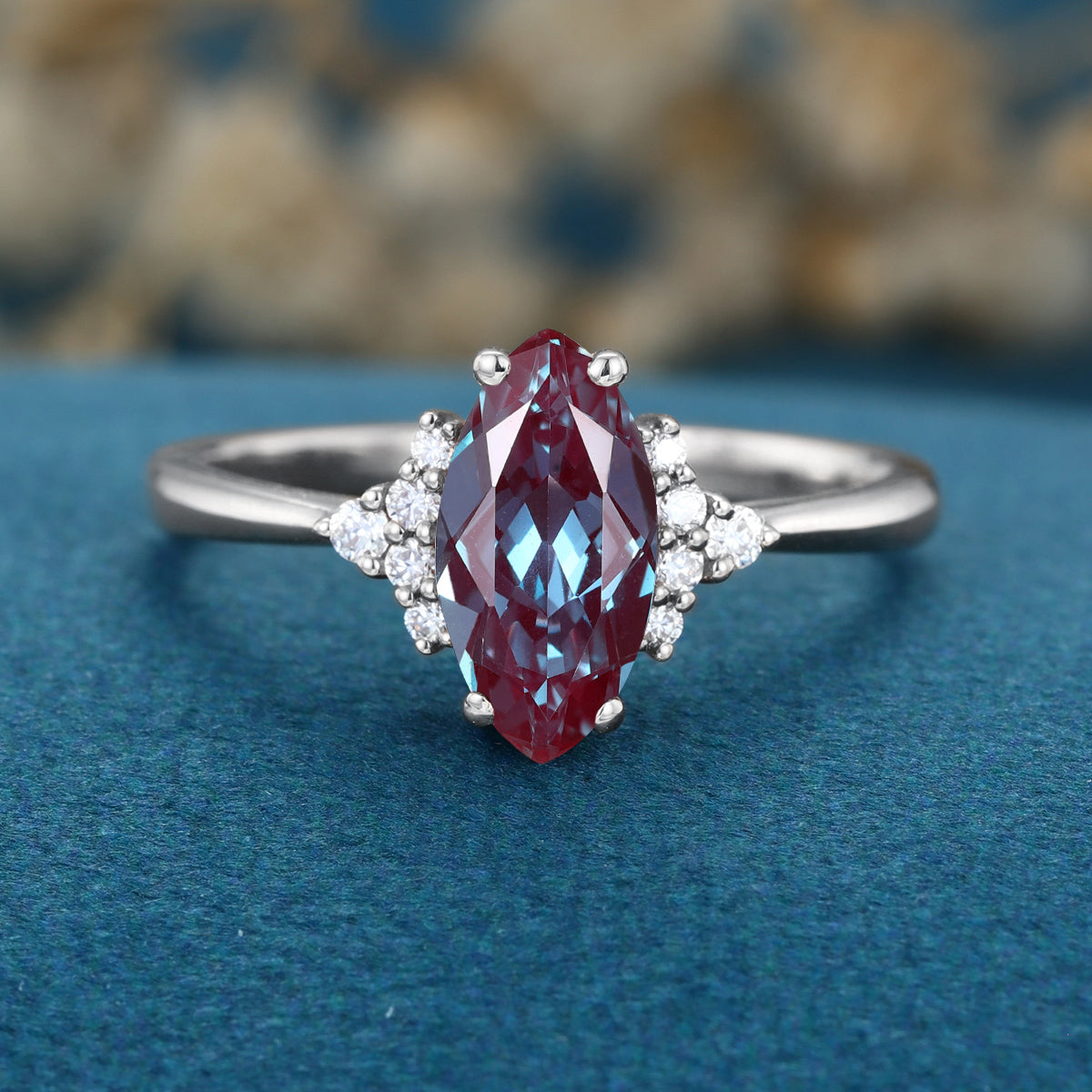 1.2Carat Marquise Cut Alexandrite Engagement Ring (Copy)