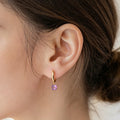 Princess cut Lab Grown Diamond Hoop Earrings Set