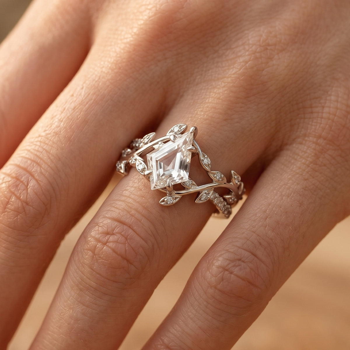 Nature Inspired 1.0CT~3.0CT IGI Kite cut Diamond Engagement Ring