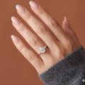 1.0CT~5.0CT Pear cut Lab grown Diamond Cluster Engagement Ring