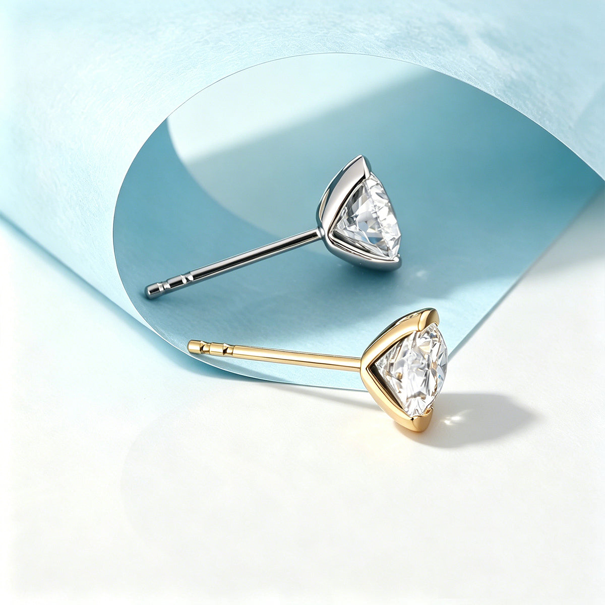 Oval Lab grown Diamonds Hoop Earrings Set