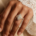 1.0CT~5.0CT Marquise cut Lab grown Diamond Halo Engagement Ring