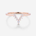 Pear shaped Moissanite | Diamond Curved Wedding Band Ring