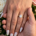 1.0CT~5.0ct  Pear cut Lab grown Diamond Twisted Shank Leaf Engagement Ring
