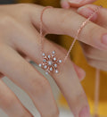Christmas Snowflake Pendant Necklace with Diamonds
