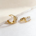 Emerald cut Lab grown Diamonds Hoop Earrings Set