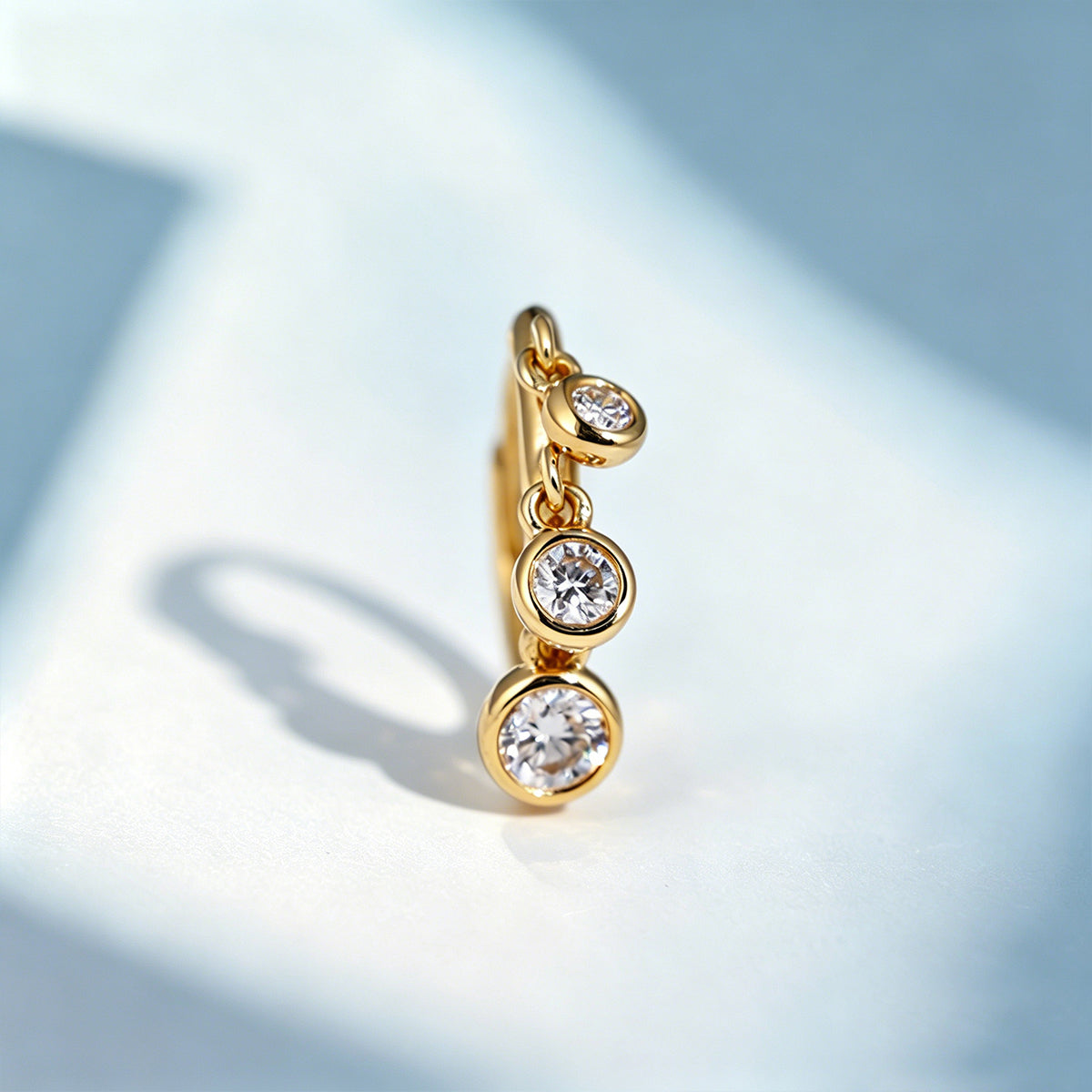 Triple Lab grown Diamonds Hoop Earrings Set