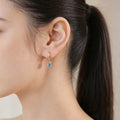 Princess cut Lab Grown Diamond Hoop Earrings Set