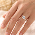 1.0CT~5.0CT Round cut Lab Grown Diamond Cluster Leaf Gold Engagement Ring
