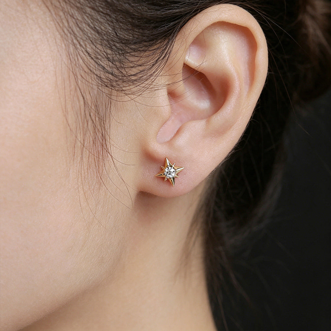 Round cut Lab grown Diamonds Star Drop Earrings Set