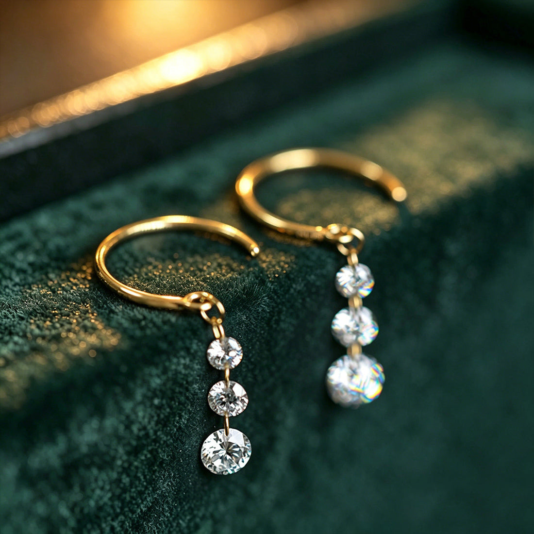 Round Lab grown Diamonds Hoop Earrings Set