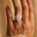 1.0CT~5.0CT Marquise cut Lab grown Diamond Halo Engagement Ring