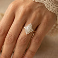 1.0CT~5.0CT Marquise cut Lab grown Diamond Halo Engagement Ring