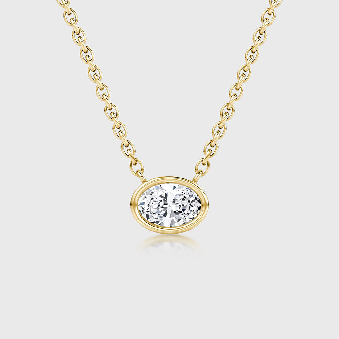 1.0 Carat Oval Cut Lab grown diamond Pendant Necklace