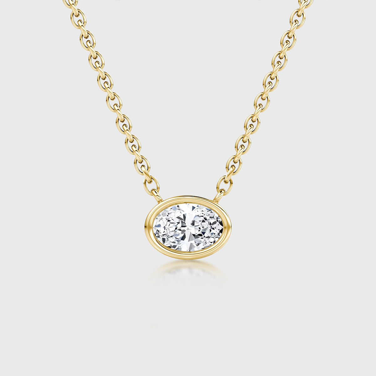 1.0 Carat Oval Cut Lab grown diamond Pendant Necklace