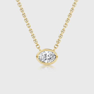 1.0 Carat Oval Cut Lab grown diamond Pendant Necklace