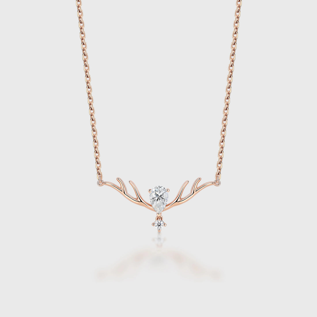 Pear cut Moissanite Pendant Necklace with Moissanite or Diamonds