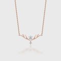 Pear cut Moissanite Pendant Necklace with Moissanite or Diamonds
