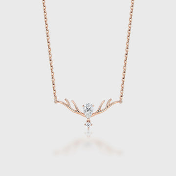 Pear cut Moissanite Pendant Necklace with Moissanite or Diamonds