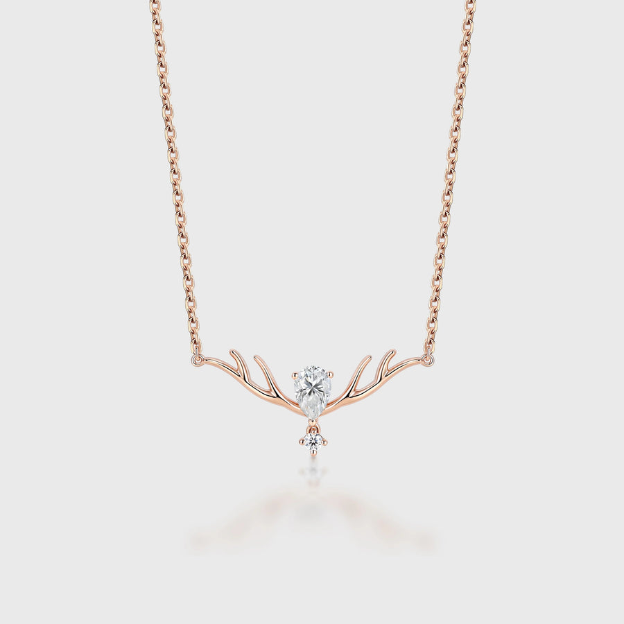 Pear cut Moissanite Pendant Necklace with Moissanite or Diamonds