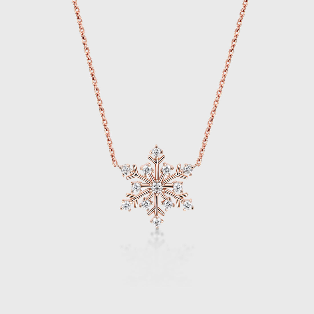 Christmas Snowflake Pendant Necklace with Diamonds