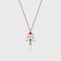 Pear cut Lab Emerald Pendant Necklace with Moissanite Halo Accents (Copy)