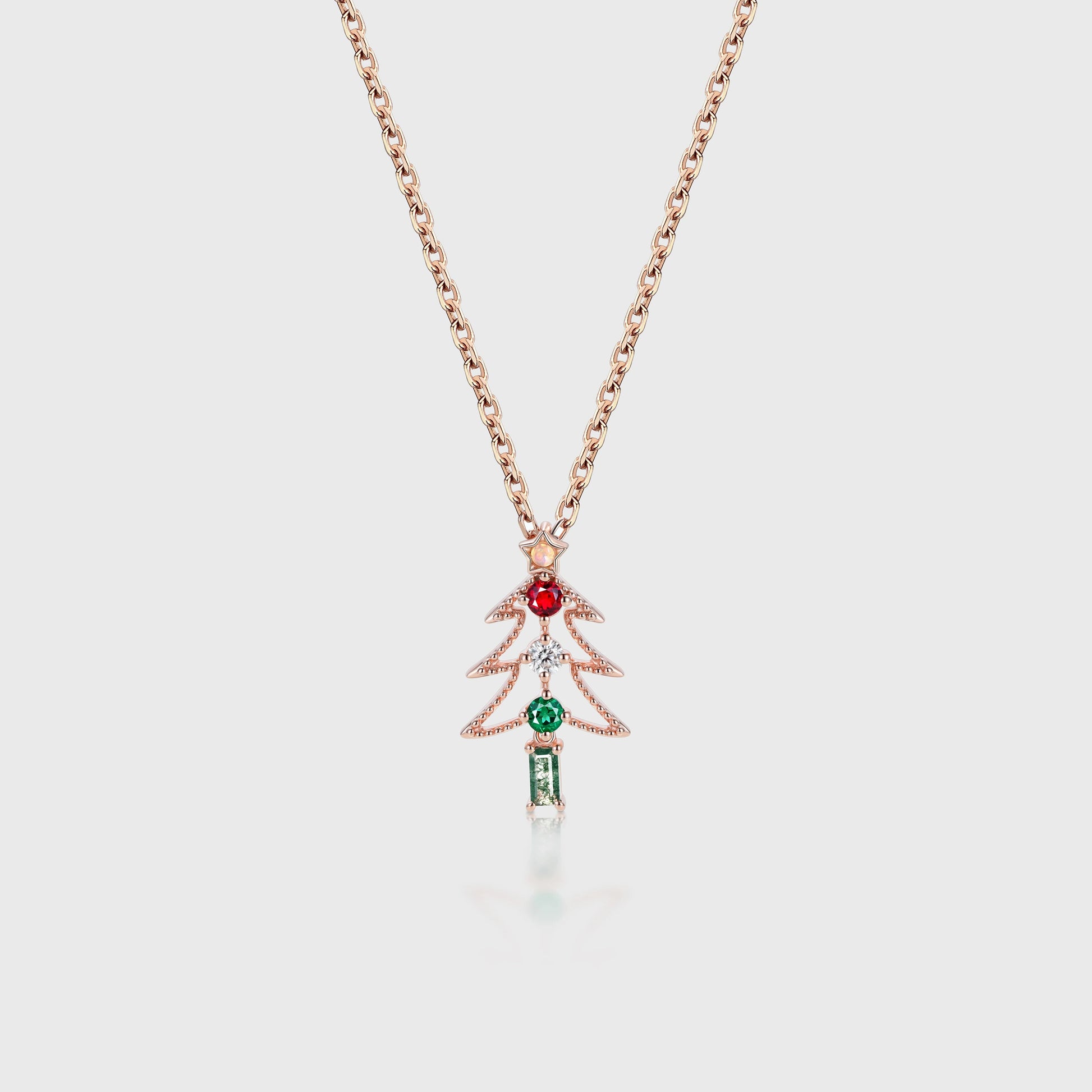 Pear cut Lab Emerald Pendant Necklace with Moissanite Halo Accents (Copy)