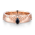 Oval cut Black Onyx  Couples Ring Set- His and Hers Wedding Band Solid Gold Matching Promise Rings