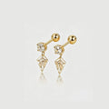 Kite cut Lab grown Diamonds Minimalist Drop Earrings Set