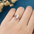 Hexagon cut Moissanite Engagement Ring diamonds Rose Gold Wedding Bridal Set