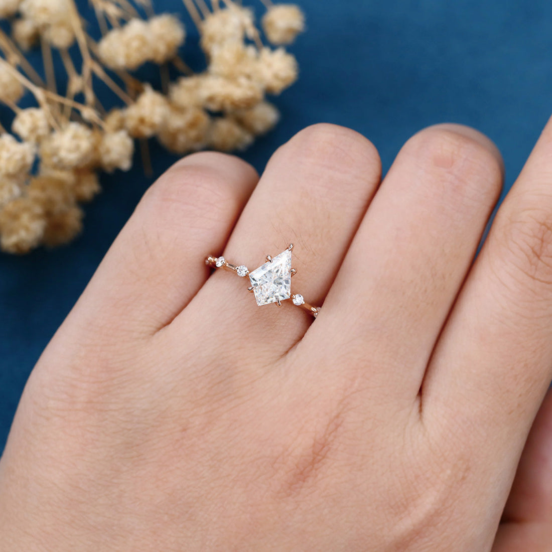 Kite Cut Lab grown Diamond Engagement Ring