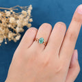 Nature Inspired Oval cut Moss Agate Leaf Gold Engagement Ring