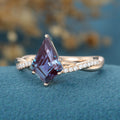 Kite Cut Alexandrite Engagement Ring 