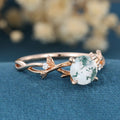 Copy of Nature Inspired Round cut Moissanite Leaf Gold Engagement Ring