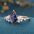 Kite Cut Alexandrite Engagement Ring 