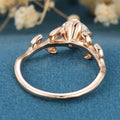 Copy of Nature Inspired Round cut Moissanite Leaf Gold Engagement Ring