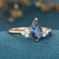 Kite Cut Alexandrite Engagement Ring 