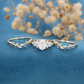 Oval cut 1.5Carat Lab grown Diamond Wedding bridal set