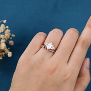 1.0Carat Hexagon Moissanite Matching Diamonds | Lab Grown Emerald Rose Gold Wedding Bridal Set