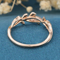 Nature Inspired moissanite | Diamonds Leaf branch stacking Gold wedding ring