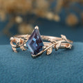 Kite Cut Alexandrite Engagement Ring 