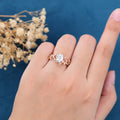 Nature Inspired Oval cut Moissanite Leaf Gold Engagement Ring