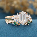 1.0Carat Hexagon Moissanite Matching Diamonds | Lab Grown Emerald Rose Gold Wedding Bridal Set