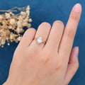 Nature Inspired Pear cut Moissanite Leaf Gold Engagement Ring