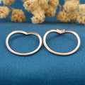 Double Diamond Curve Wedding Band Matching Engagement ring