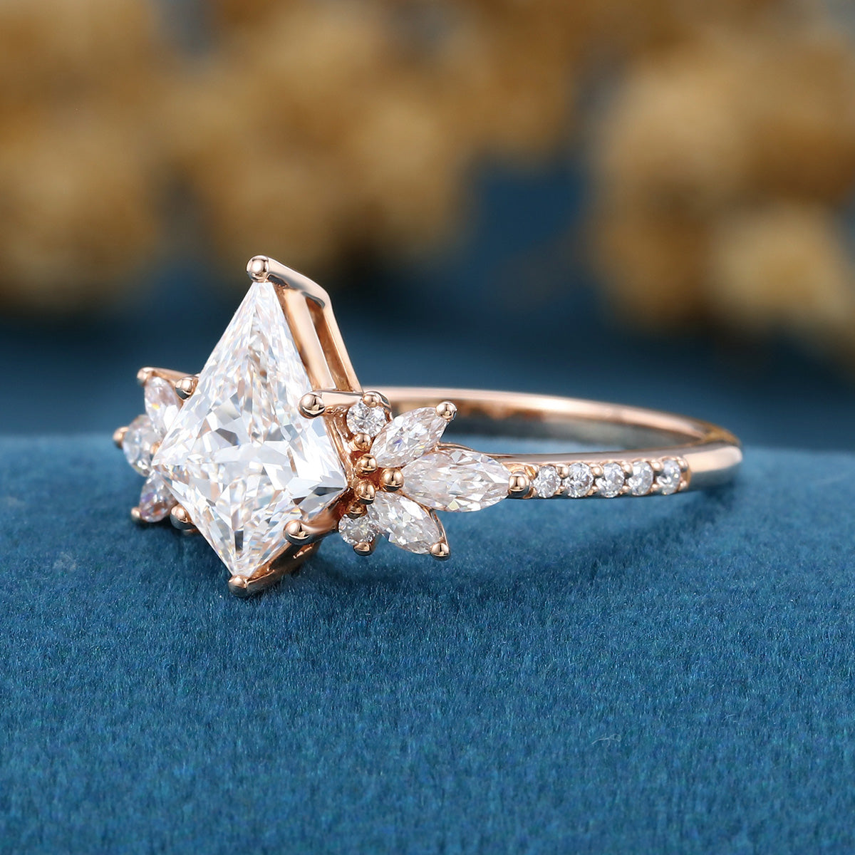 Kite cut Lab grown Diamond Wedding bridal set