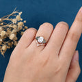 Oval Cut Moissanite+Moss Agate Rose Gold Wedding Bridal set