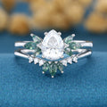 1.2Carat Oval cut Moissanite Engagement ring Bridal Set (Copy)