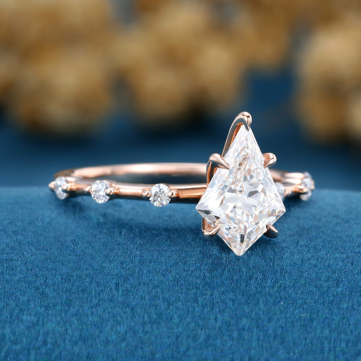Kite Cut Lab grown Diamond Engagement Ring